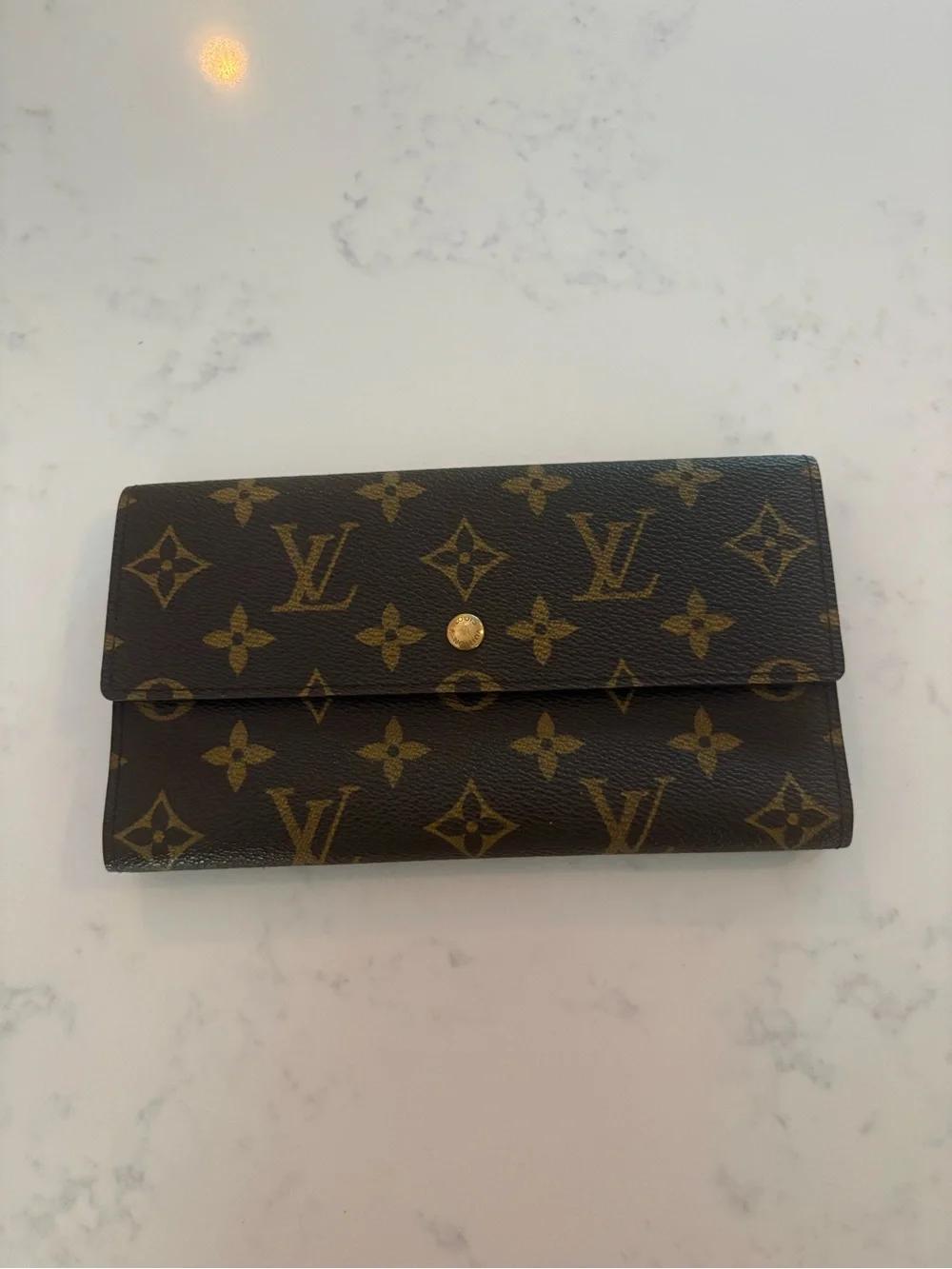 Authentic vintage Louis Vuitton Monogram Continental Wallet - Brown